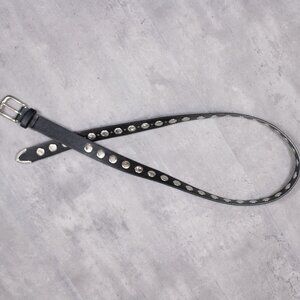 Vintage VTG Y2K 2000's 00's Studded Black Punk Grunge Rocker Black Faux Leather